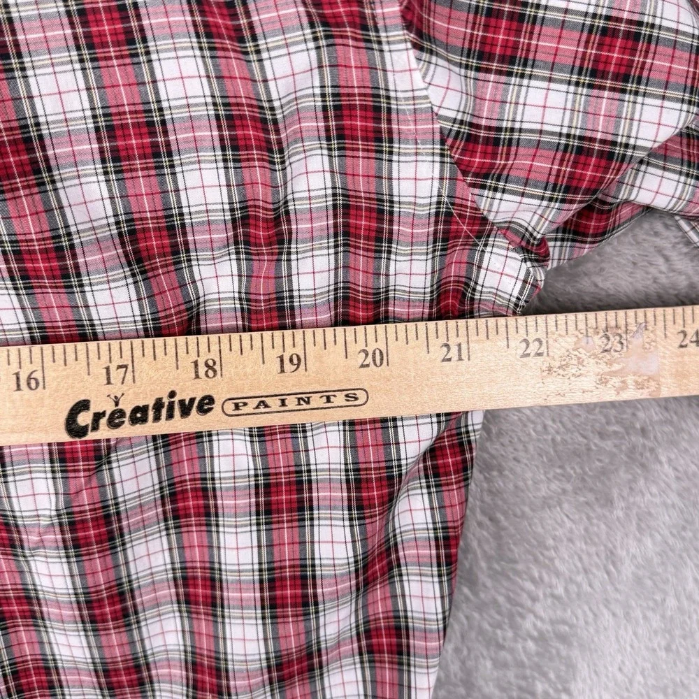 J.Crew Thompson Button Up Shirt Mens M Red Plaid Wrinkle Free Stretch‎ Holiday
